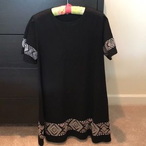 Little black dress with crochet details